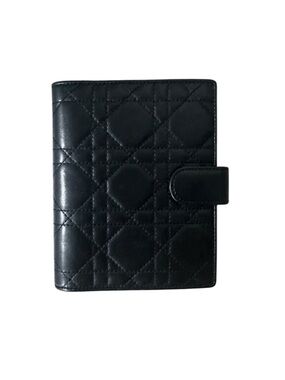 36-26 Preloved Dior Black Quilted Lambskin Leather Organizer